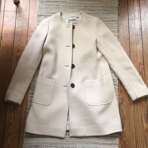 Cream colored uniqlo coat